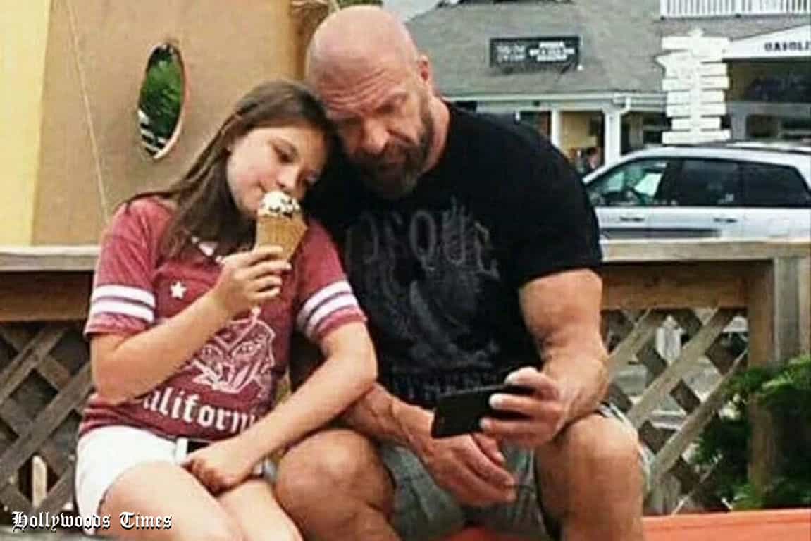Aurora Rose Levesque with her father Triple H